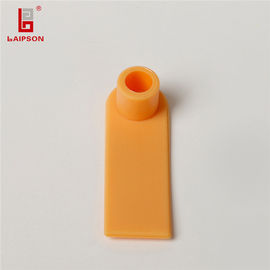 3g Orange UHF Ear Tag Customized Chip 860-960 MHZ For Ovine 48mm*17mm