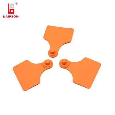 ISO9001 80MM Yellow TPU Customized Serial Number Barcode Cow Sheep Ear Tag With Closed Head For Farm