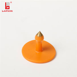3g Orange UHF Ear Tag Customized Chip 860-960 MHZ For Ovine 48mm*17mm
