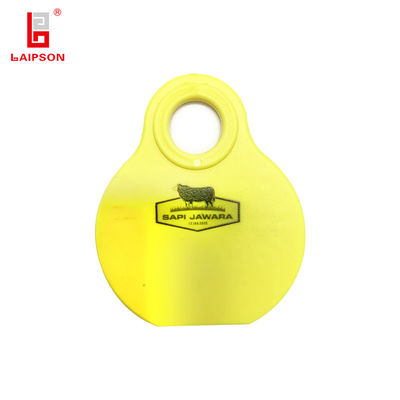 TPU Medium Size 80*65mm Cattle Neck Tags Laser Print Barcode For Farm